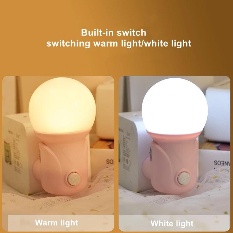 LED Night Light Plug-in 2-color Baby Nursing Eye Protection Sleep Lights Bedroom Corridor Socket Lights Energy Saving Night Lamp