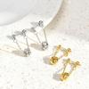 Metal Knot Drop Earrings With Tassels, Silver Gold Color Long Chain Earrings For Women, Fashion Ladies Jewelry