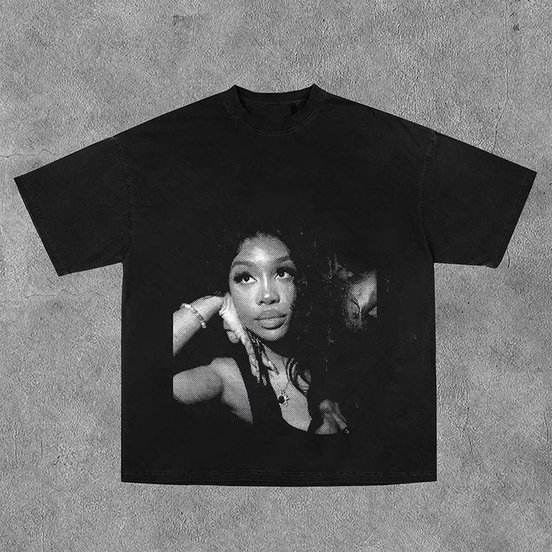 Harajuku Character Graphic Print Y2K Cotton Tshirt Hip Hop Grunge Goth Casual ONeck Oversized Short Sleeve Top Streetwear Punk