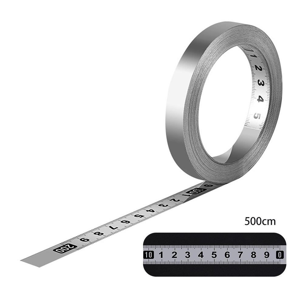 Self-Adhesive Stainless Steel Workbench Ruler Tape Desk Steel Flexible Scale Sticker Adhesive Tape Measure DIY Improvement Tool