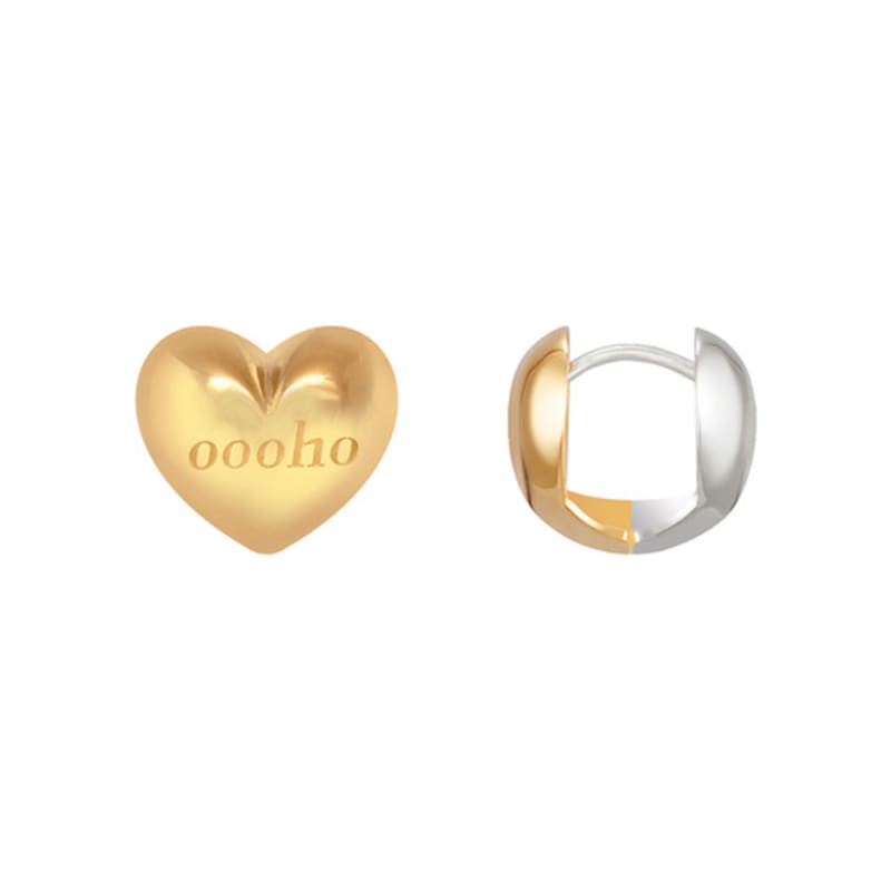 

oooho Heart Combi One Touch Earrings Free