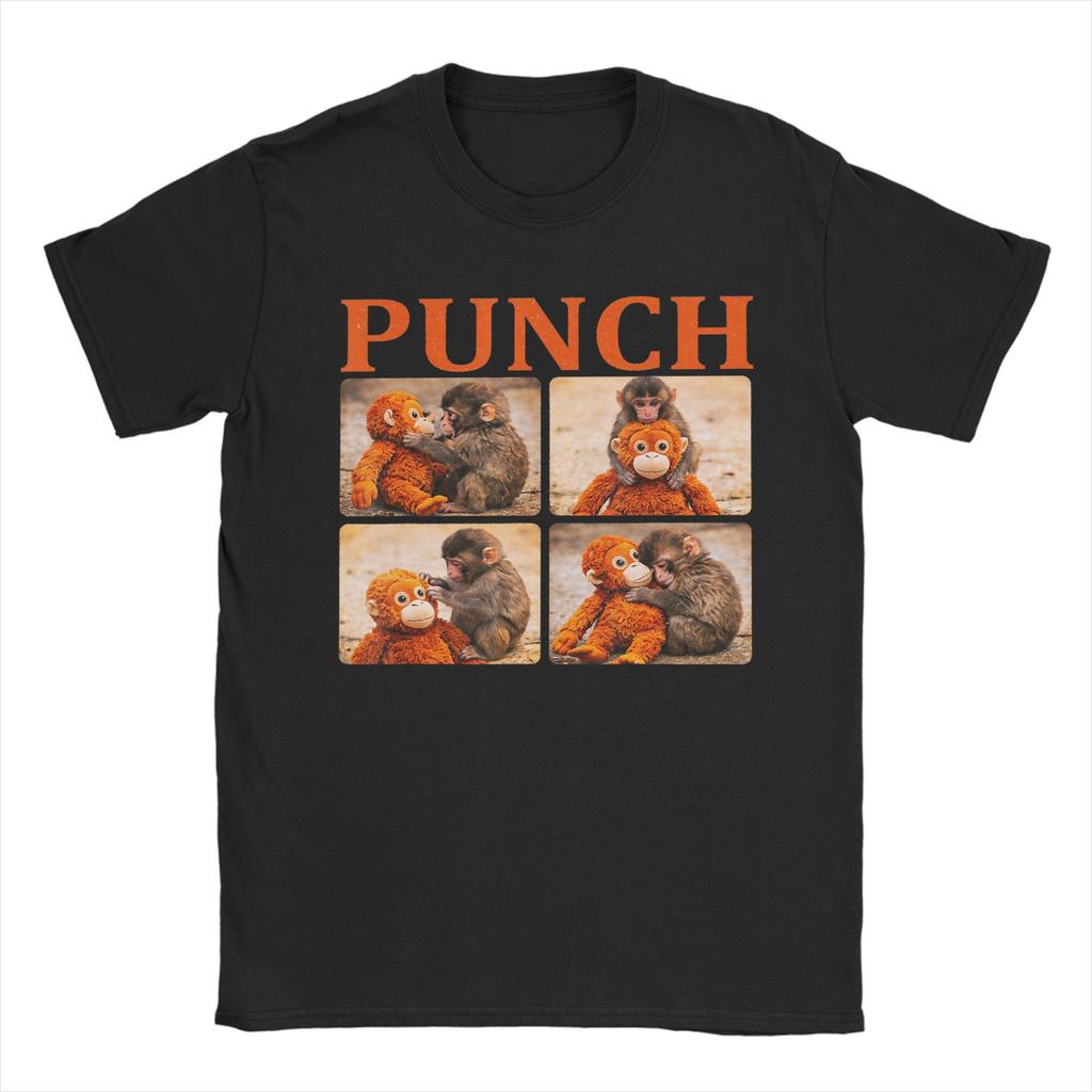 Unisex TShirt Punch Monkey Team Punch Monkey Team Punch Pure Cotton Tee Shirt Short Sleeve T Shirts Round Neck Clothes