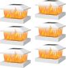 6 Pack Solar Post Cap Lights Flame Effect for 4x4 Wood/Vinyl Posts Waterproof Auto On/Off Outdoor Solar Landscape Garden Lamp