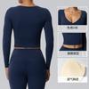 Womens Long Sleeve Yoga Top With Built-in Bra Pad Quick Dry Stretchy Athletic Shirt Fitness Running Gym