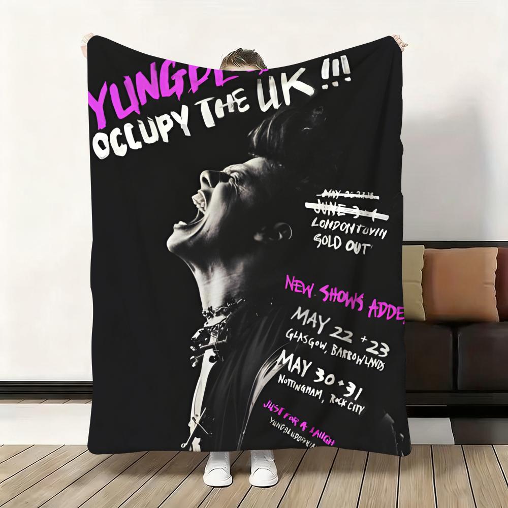 HOT Singer Y-Yungblud Throw Flannel Fluffy Soft Blanket Warm Skin-Friendly Throw For Sofa Bed Office Nap Winter