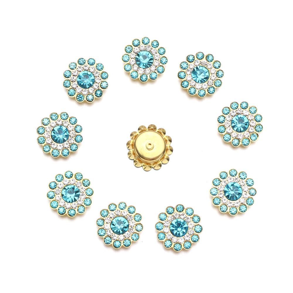 

10PCS 14mm Craft Sparkling Flower-shaped Crystal Glass Stone Hat Accessories Rhinestone Buttons Clothes Decoration озеро синий