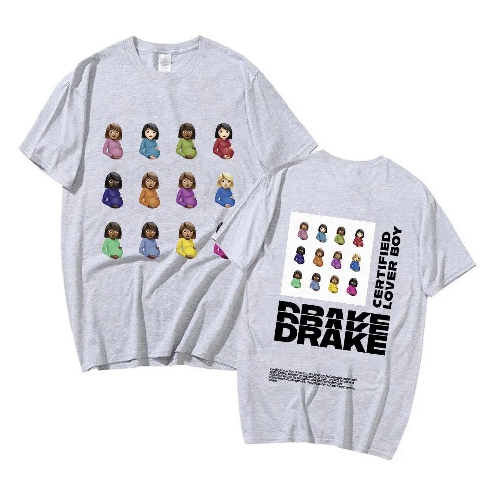 Rapper Drake New Oversized T Shirt Certified Lover Boy Album Print T-shirt Unisex Hip Hop Casual Funny T Shirts Unisex Streetwear