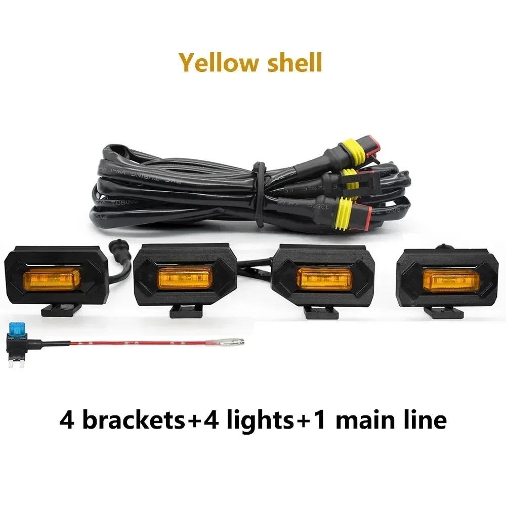 4 in1 Grille Lights For Toyota Tacoma 2020 2021 Car LED Strobe Light Warning Daytime Running Lamp For Tacoma DRL Amber Lights