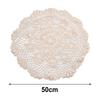 Kleine Runde SpitzentischdeckeVintage Häkeln Tischlampe Kissen Isolierpads Baumwolle Floral Tischdecke 50cm Heimdekoration