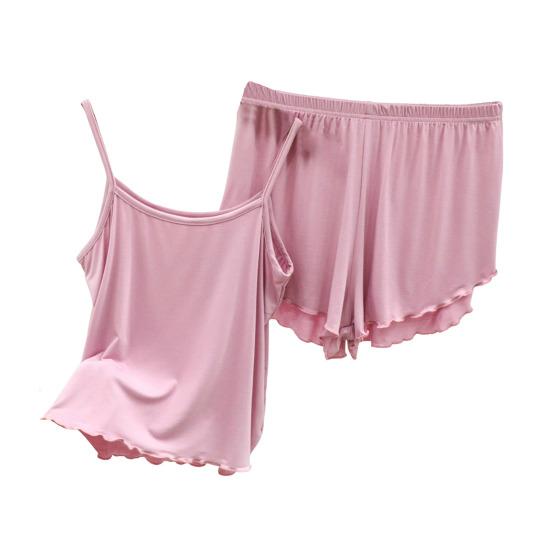 

комплект из 2 шт./компл., шорты на бретельках, комплект с открытой спиной, уютный шикарный однотонный топ на бретельках, шорты, ночная рубашка, домашняя одежда XL розовый