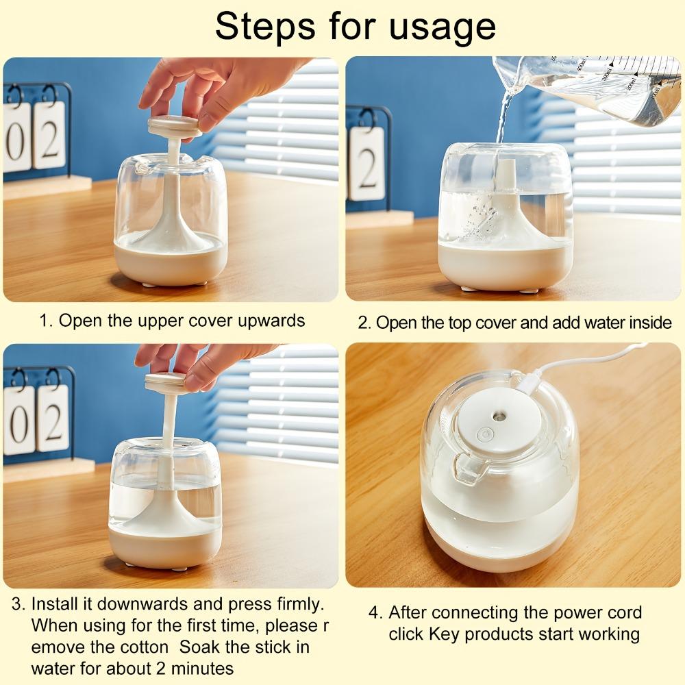 Quiet Operation Powered Humidifier Continuous/Intermittent Mist Portable Air Humidifier Home Decor