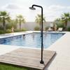 2-Function Freestanding Outdoor Shower Floor Mounted Stainless Steel Beach Shower with Showerhead for Yard Beach Poolside Garden
