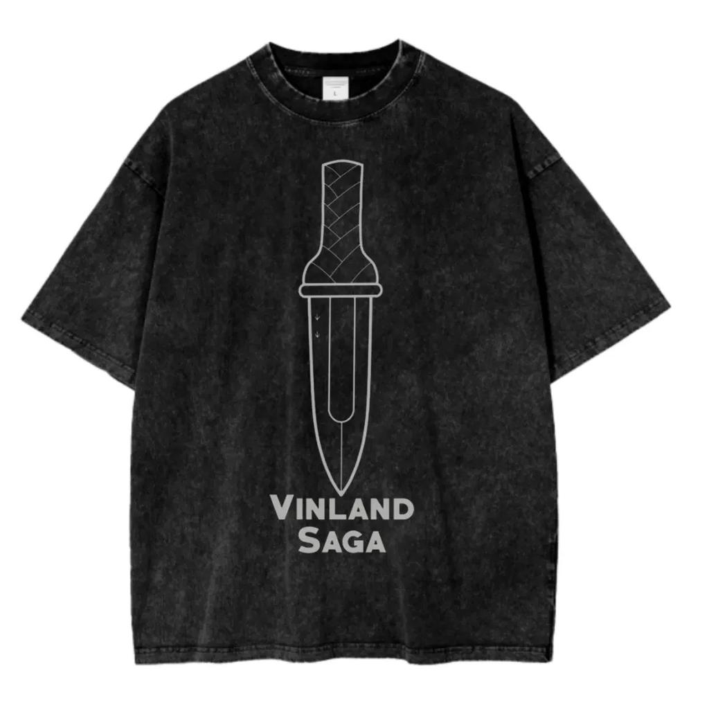Vinland Saga Anime Graphic Tshirt Vintage Washed Thorfinn Viking Manga Merch Harajuku Unisex Oversized Short Sleeve Tee Tops