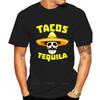 Male Tshirts Black Camiseta De Tacos De Tequila Para Hombre Y Mujer Camisa De Comida Mexicana Para Beber Negra Azul Marino