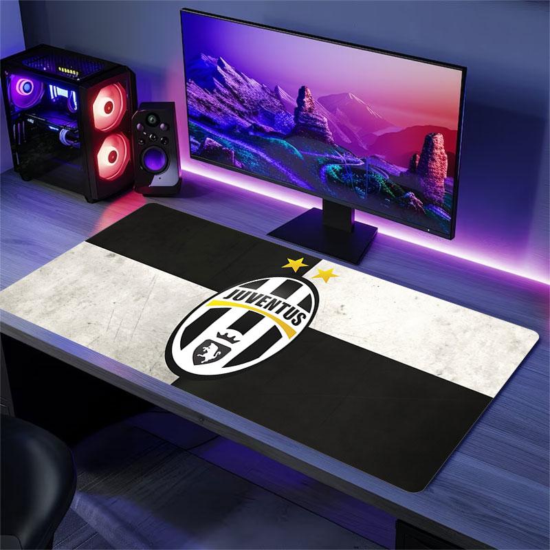 Tappetino Mouse Juventus FC, Tappetino da Scrivania XXL per Gaming, Mousepad Antiscivolo XXL per Laptop e Tablet, Tappetino da Gioco per Mini PC con Bordi Cuciti