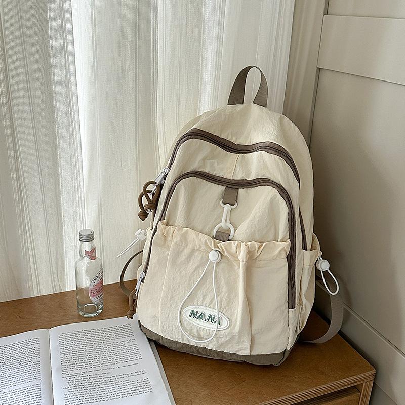 Schoolbag Japanese cute drawstring niche design high school student schoolbag female simple college student backpack large capacity backpack