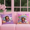 Cartoon Gabbys Dollhouse Cushion Cover Reversible Plush Pillow Cover – For car, sofa, bedroom, perfect as a gift.