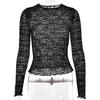 Slim-Fit Long Sleeve Sheer Top - 2024 Autumn/Winter Collection