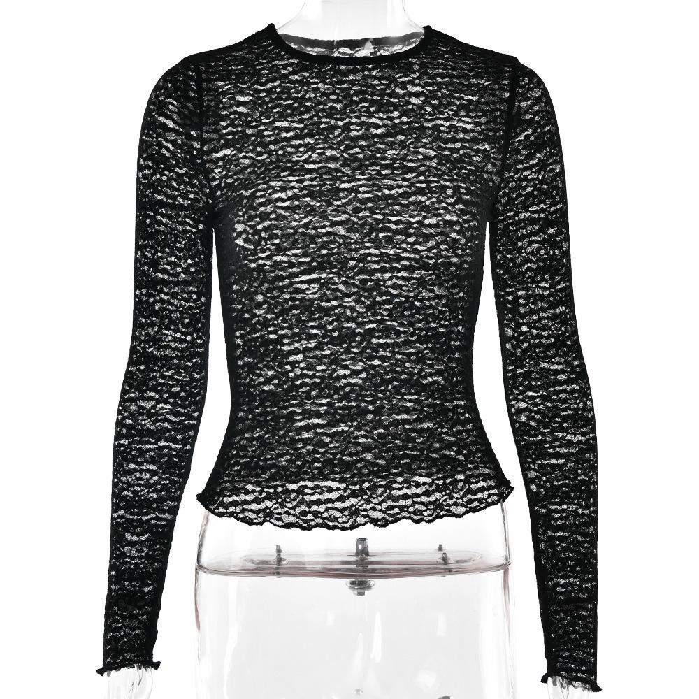 Slim-Fit Long Sleeve Sheer Top - 2024 Autumn/Winter Collection