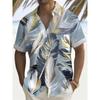 Summer Men's Shirt  Print Colorful Feather Short Sleeve Turndown Hawaiian Shirt Button Up Shirts No Pockets Shirts For Women