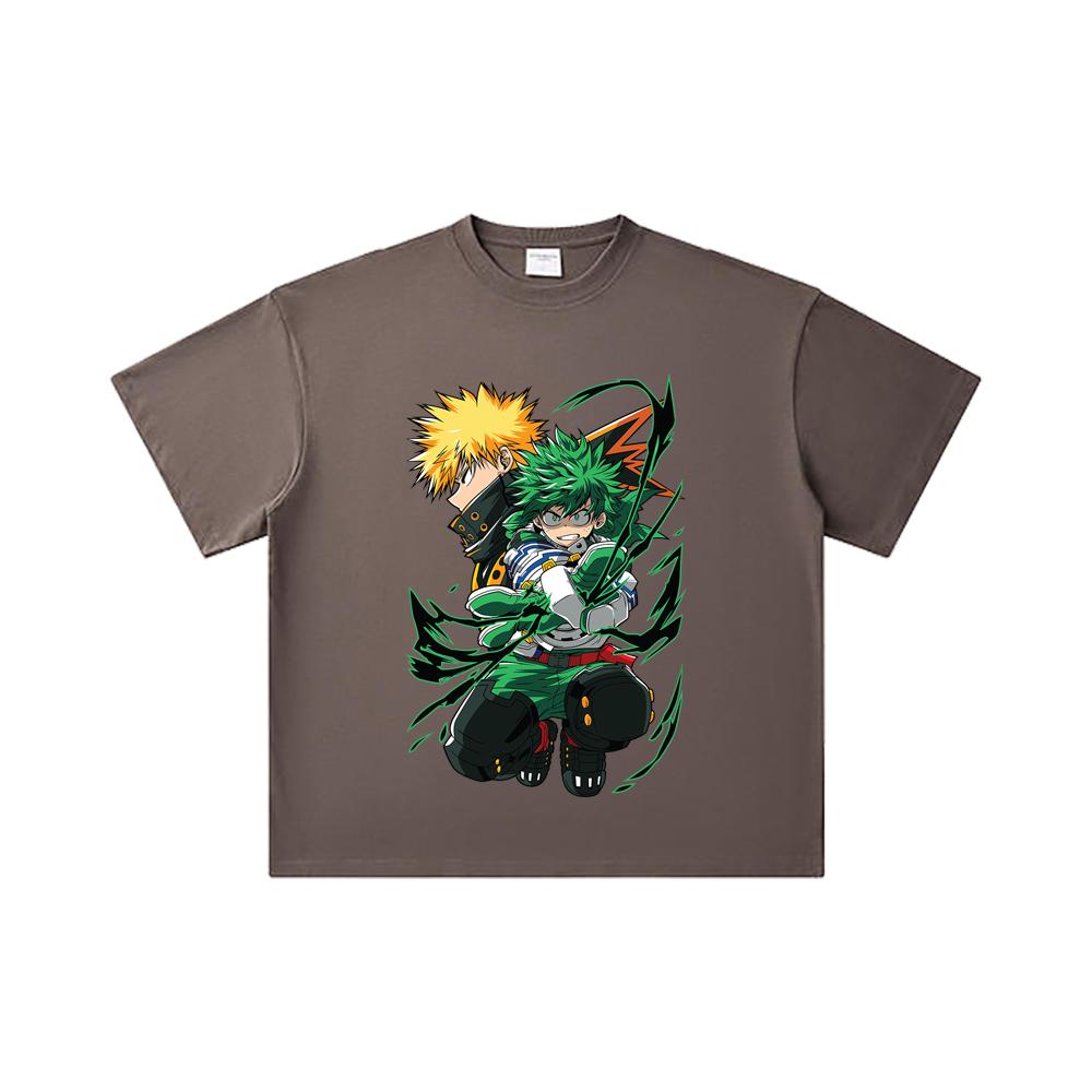 260 GSM Double Yarn 32 Count 100% Cotton My Hero Academia V21 Print Unisex Heavy Cotton T Shirt