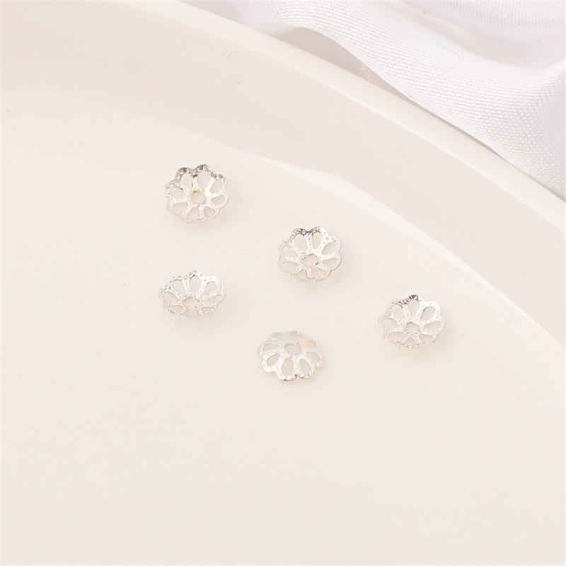 14K Gold Filled Flower Cap Bracelet DIY Jewelry Accessories with White Gold Beaded Spacers