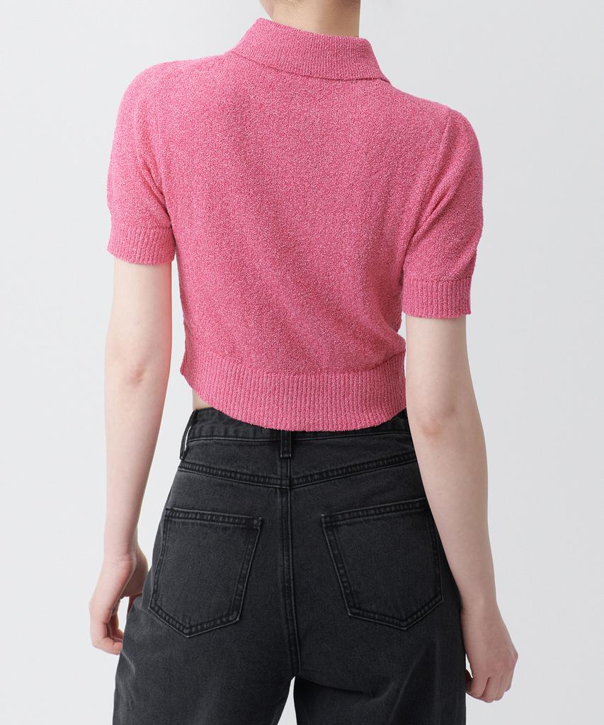 MUSINSA STANDARD WOMAN Women'S Boucle Knitted Polo Shirt [Pink]