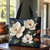 Quilted Tote Bag Women Vintage Shoulder Bag Flowers Animals Handbag Floral Purse for Commuting Party Daily Errands