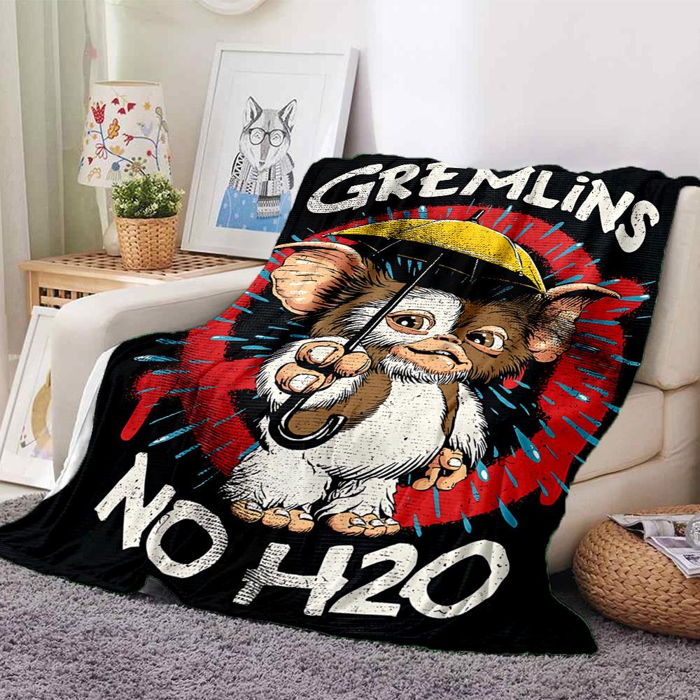 1pc Gremlins Blanket Lightweight Flannel Throw For Sofa, Bed, Travel, Camping, Livingroom, Office, Couch, Chair, And Bed