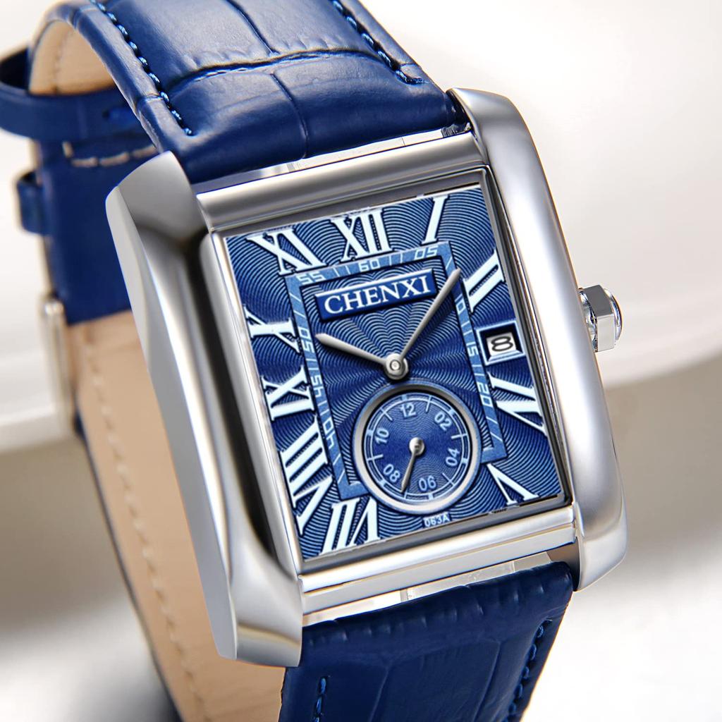 JewelryWe Retro Fashion Watch Roman Dial Date Display Leather Band Watch Commuting School Supplies of Men's & - [Set 2]