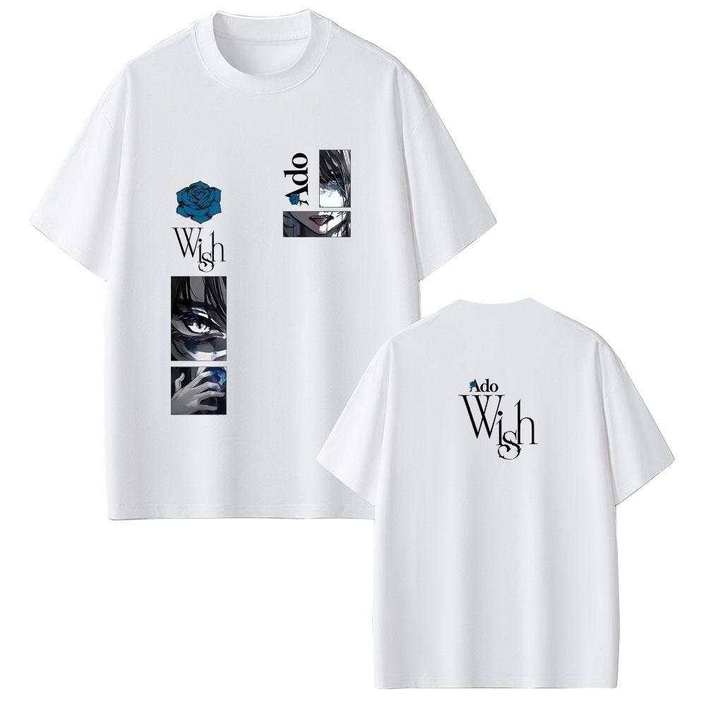 2026 Springsummer new Fashion Singer Ado Kyougen Graphic World Tour Hibana Merch T Shirts Summer Men Pure Cotton Printed Top