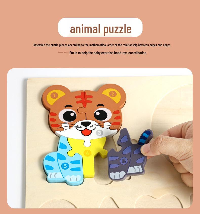 3D Geometric Animal Shape Puzzle Board for Early Education and Shape Matching