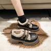 Brand Thick-Soled Leather Height-Increasing Warm Cotton Shoes for Women - Autumn/Winter Japanese Style