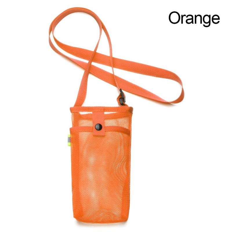 Water Bottle Cover Bag Pouch with Adjustable Straps Mesh Water Pouch Holder Shoulder Strap Black Bottle Carrier Insulat Bag