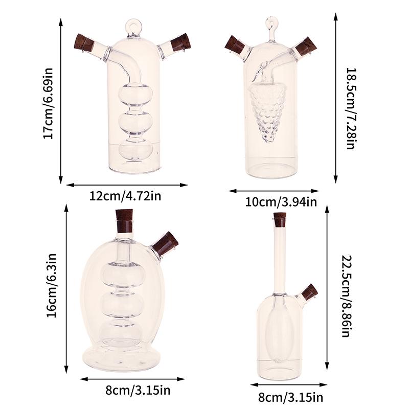 1 szt. 2 w 1 dwuwarstwowa butelka sos olej ocet szklana butelka przyprawy uszczelnione kuchenne butelki do przechowywania słoiki kuchenne narzędzia