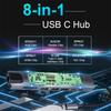 8-in-1 Multi-Function USB C Hub with 4K USB-C to for HDMI Ethernet 3 USB 3.0 Ports and TF Card Reader Adapter Stock Available