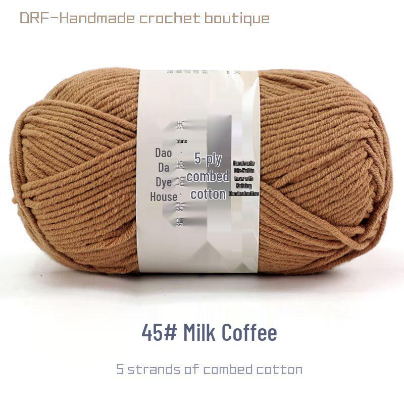 5-Strand Combed Milk Cotton Yarn for DIY Knitting - Baby Blankets, Doll, Scarf Material.