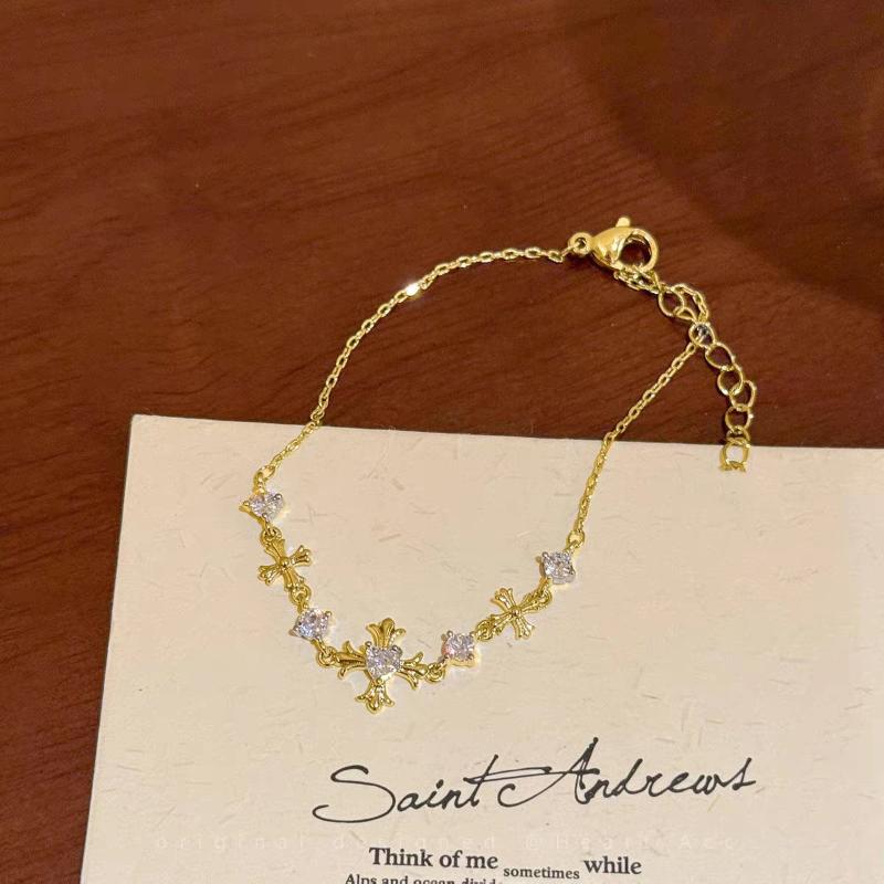 Zinc Alloy Bracelet Sparkling Zircon Flower Bracelet Handmade Bracelet Alloy For Daily Wear Fashion Accessory Party