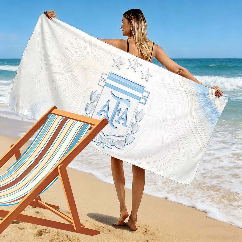 Argentinien Nationalmannschaft Print Strandtuch, Großes Weiches Schnelltrocknendes Handtuch für Strand Camping Schwimmen