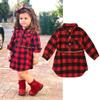 Christmas Toddler Newborn Kids Baby Girls Dress Red Plaid Cotton Princess Party Long Sleeve Dress Clothes Girl