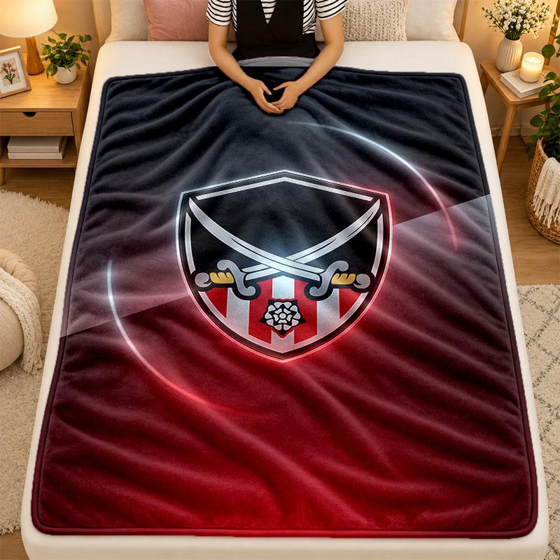 Flannel BlanketSheffield United Football Warm Soft Throw Blanket for Indoor Sofa Bed Living Room Use