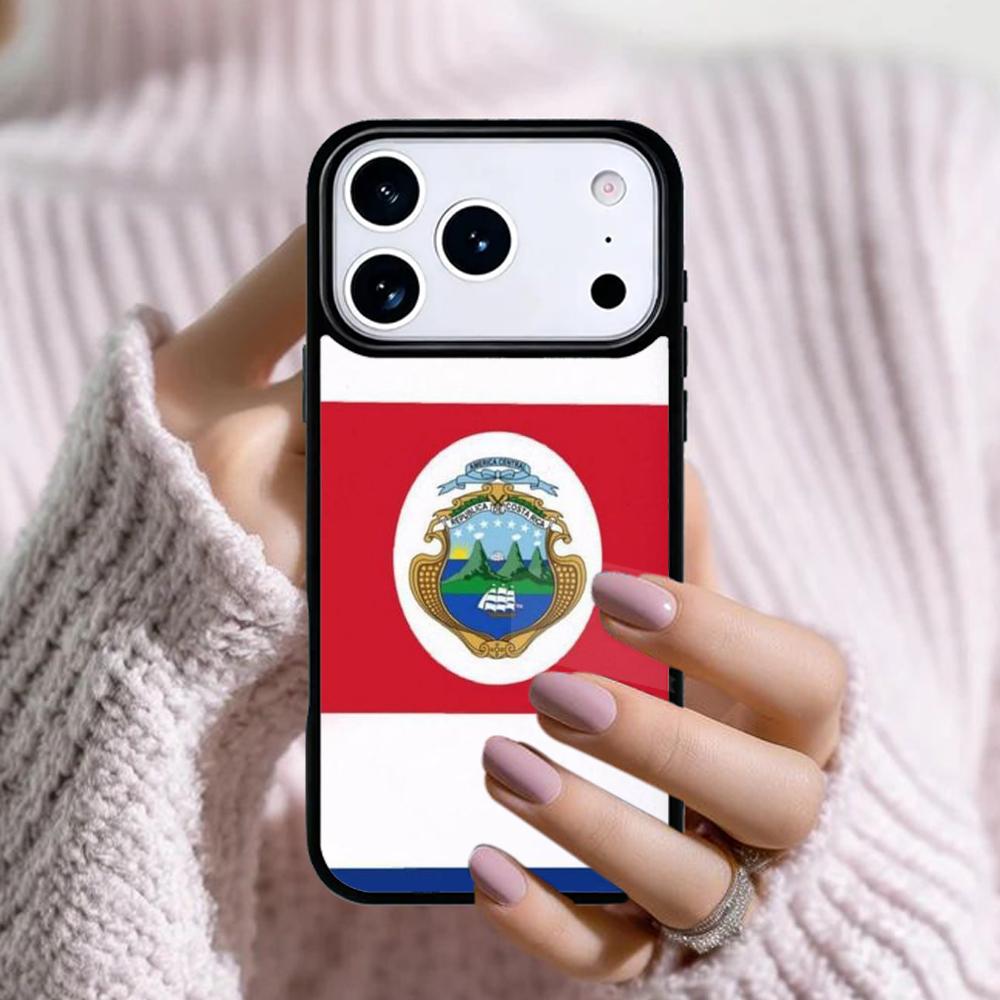 Costa Rica Rican Flag Phone Case For Apple iPhone 17 Air 16E 15 14 Plus 13 12 11 Pro Max Mini Funda Cover