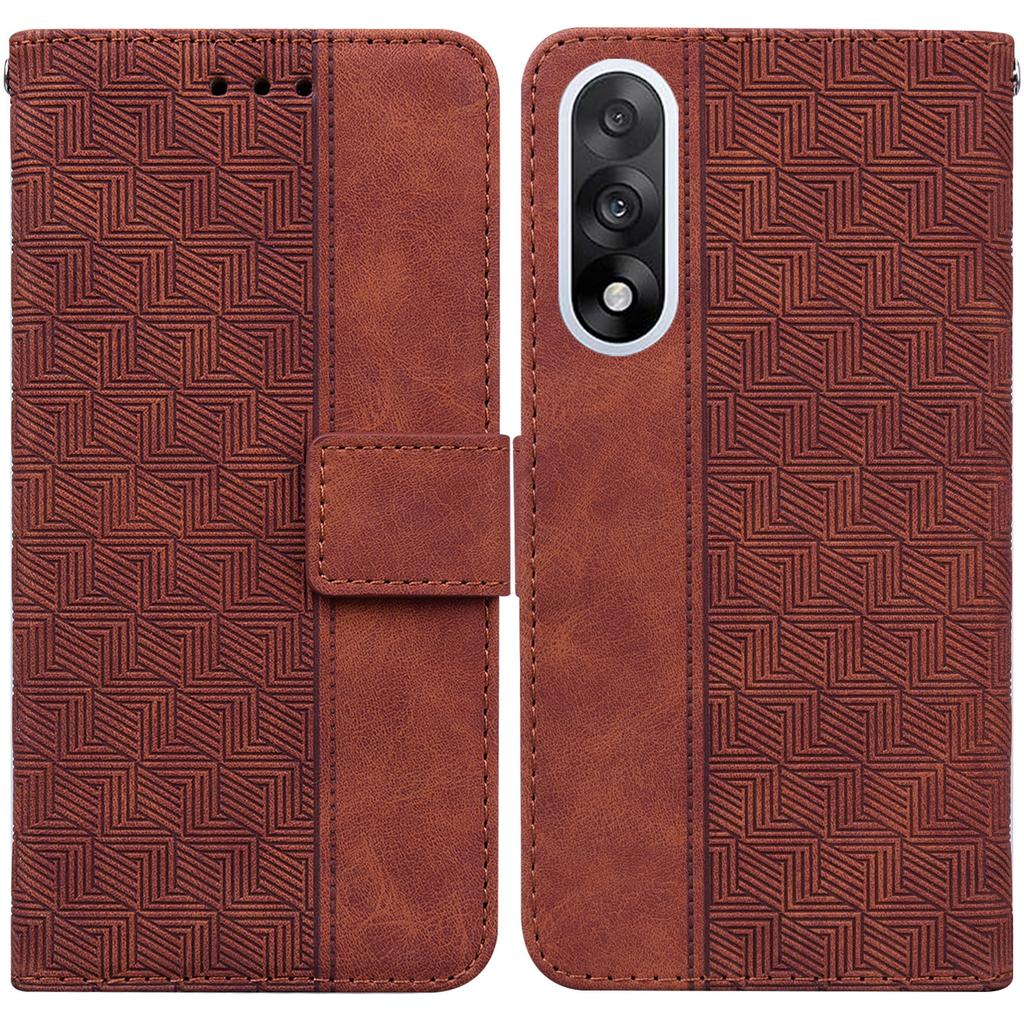 For OnePlus Nord 5 5G Case Geometry Pattern Leather Wallet Phone Cover with Wrist Strap