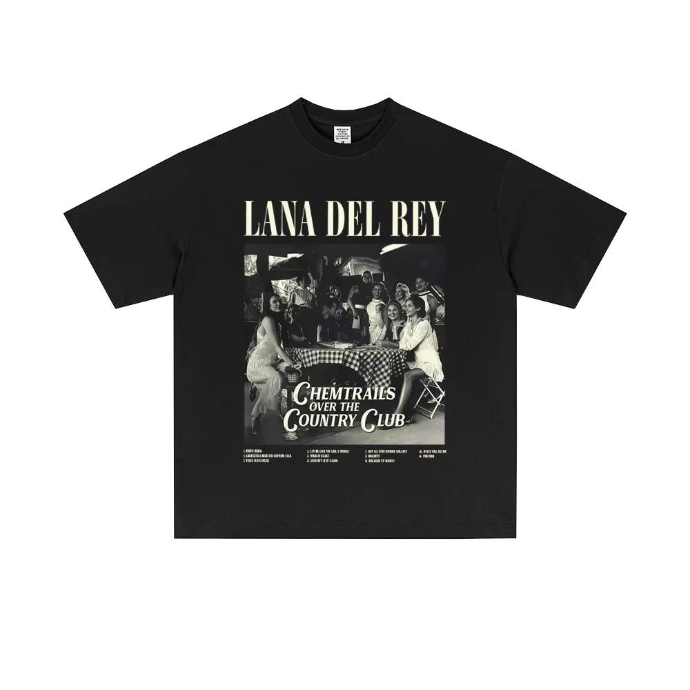 Lana Del Rey Chemtrails Over The Country Club Vintage Album T-Shirt Retro Aesthetic Navy Unisex Oversized Music T-shirt 4XL