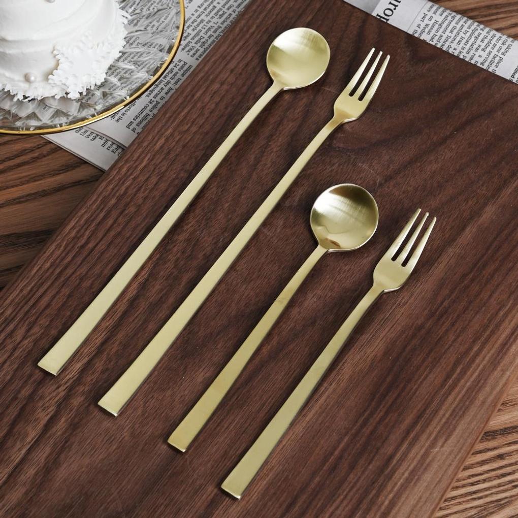 Vienna Silver/Gold Dessert Cutlery Long Teaspoon