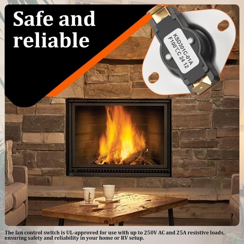Stove Blower Temperature Regulator Open/Normally Closed Temperature Switches Thermostat For Efficient Heat Management