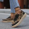 New Women's Fashionable and Comfortable Casual Sports Shoes with Leopard Print Made of Artificial Cover, Suitable for Outdoor Entertainment Activities