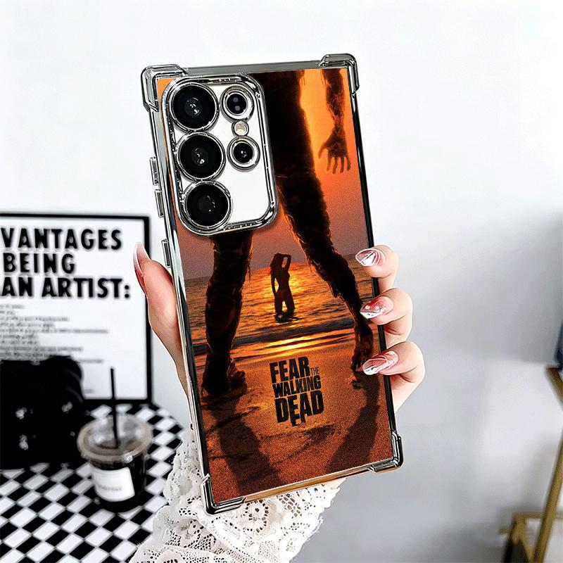 The Walking Deads Plating Phone Case For Samsung Galaxy S24 S25 FE S26 Edge S23 Ultra S22 S21 Plus S20 Anti-Fall Airabag Cover