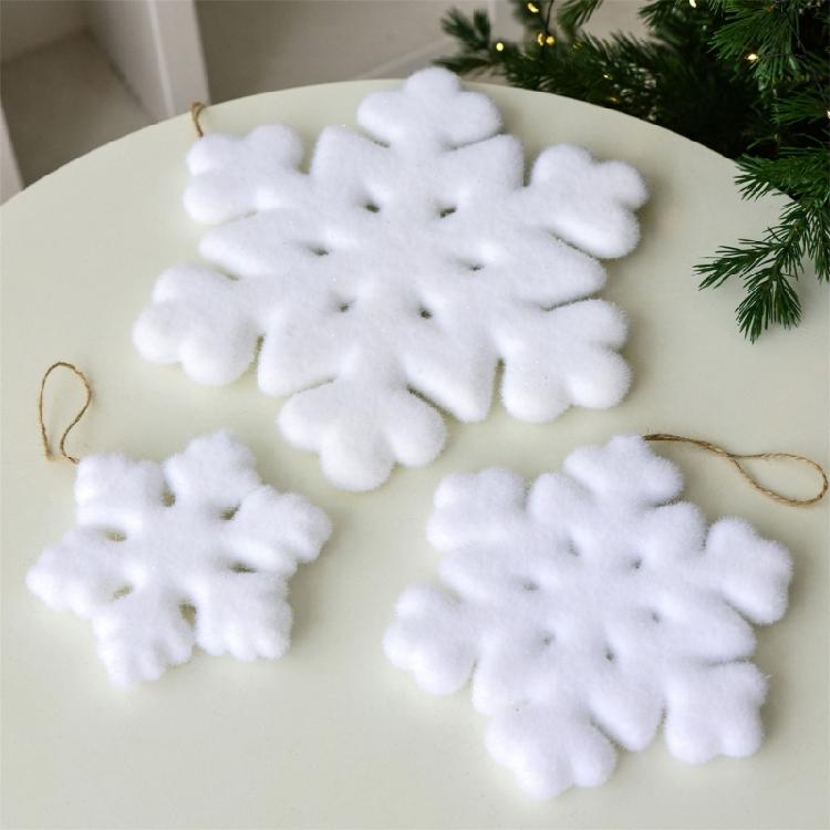 Soft-Furred Snow Crystalloid Christmas Tree Multiple Purpose Celebratory Adornment Environmentally Safe Design for Winter Festivities
