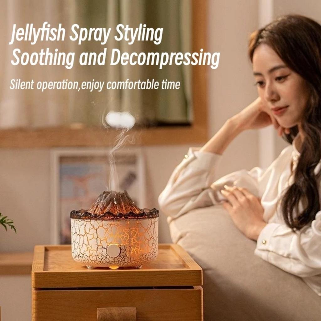 Wulkany Aromaterapia Nawilżacze Powietrza Dyfuzory,560ml Dyfuzor Olejków Eterycznych do Domu,ultradźwiękowe Nawilżacze Powietrza ze Światłem LED